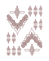 Henna and mehndi temporary tattoo sheet