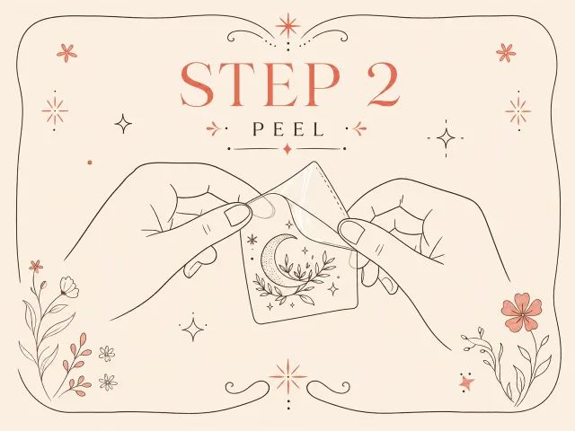 Step 2 Peel temporary tattoo application illustration