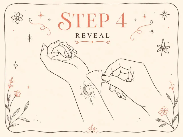 Step 4 Reveal temporary tattoo application illustration