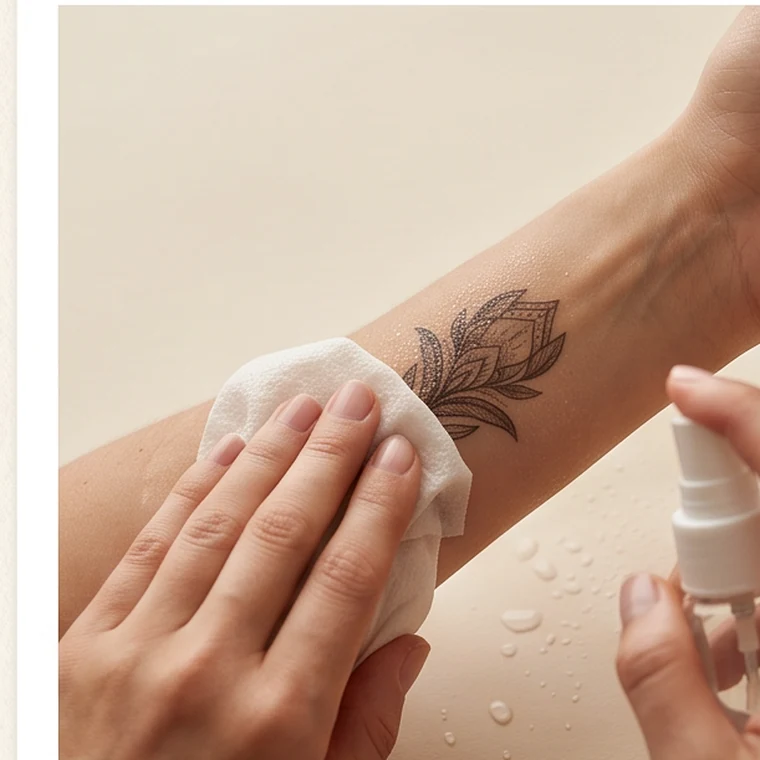 Applying a temporary tattoo
