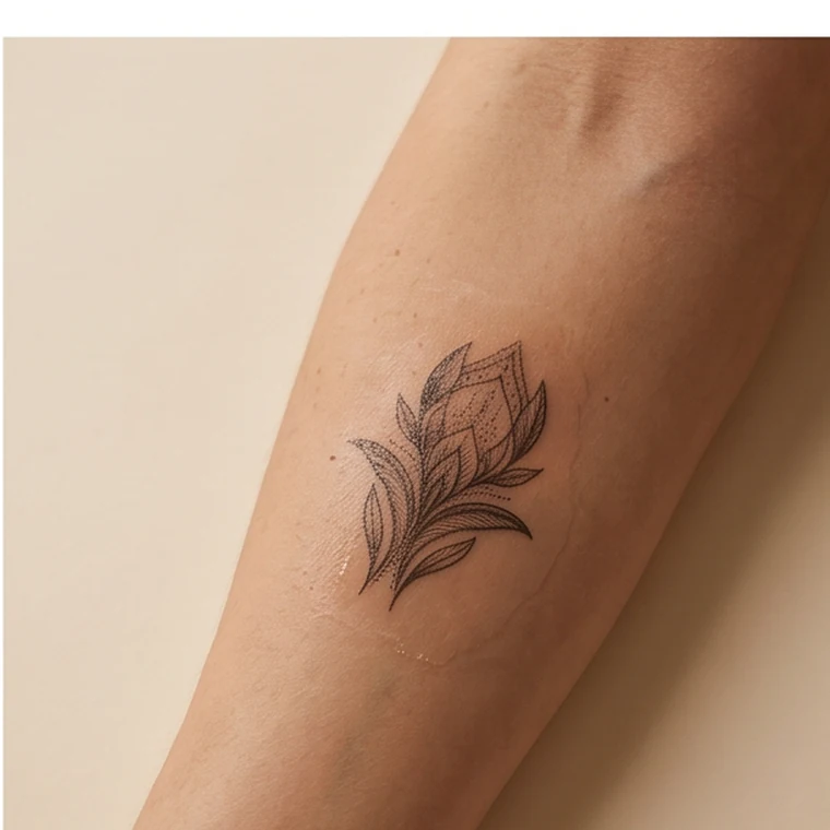 Finished temporary tattoo result