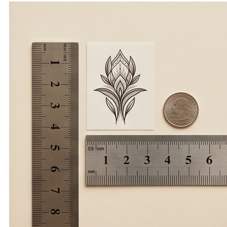 Temporary tattoo scale reference