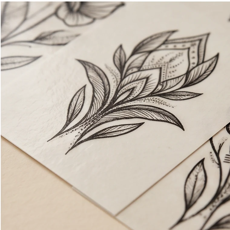 Temporary tattoo sheet detail