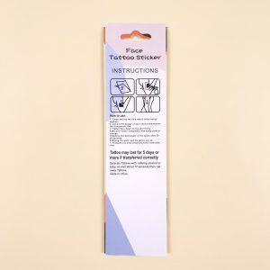 Instruction box for face temporary tattoo stickers
