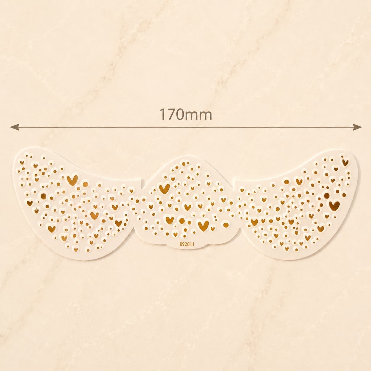 Tiny Mixed Accent Face temporary tattoo sheet with size reference
