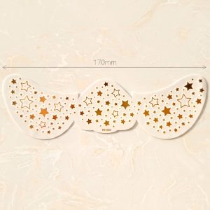 Full sheet of tiny metallic star face temporary tattoo designs