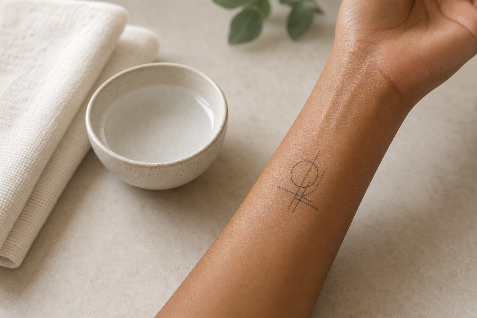 Fresh temporary tattoo applied cleanly on dry skin