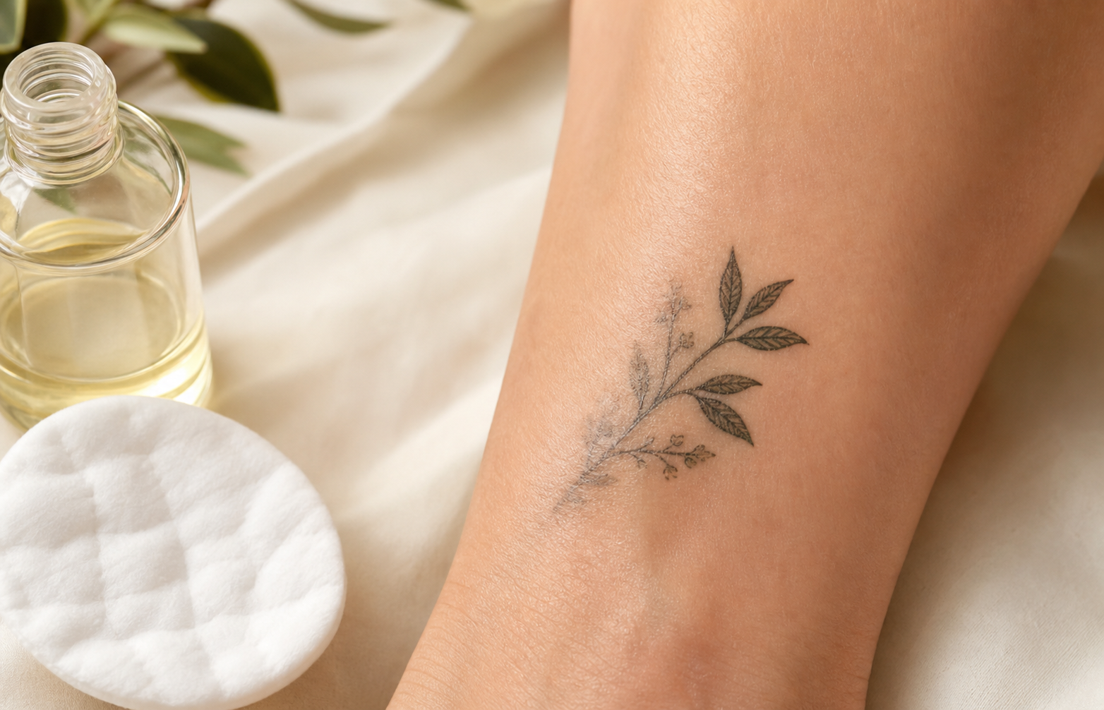 Fading temporary tattoo ready for gentle removal.