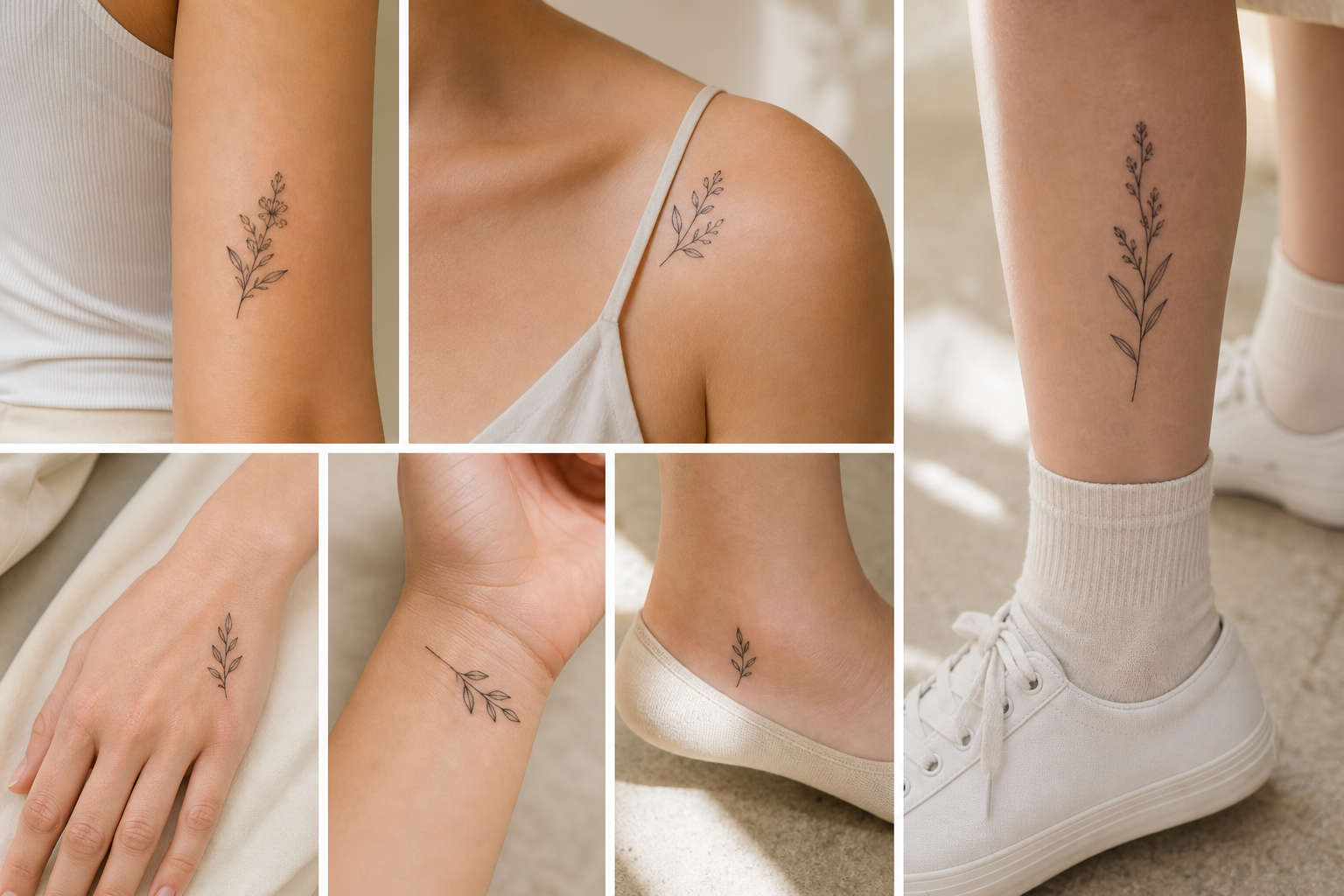 Temporary tattoo placement areas that affect wear time.