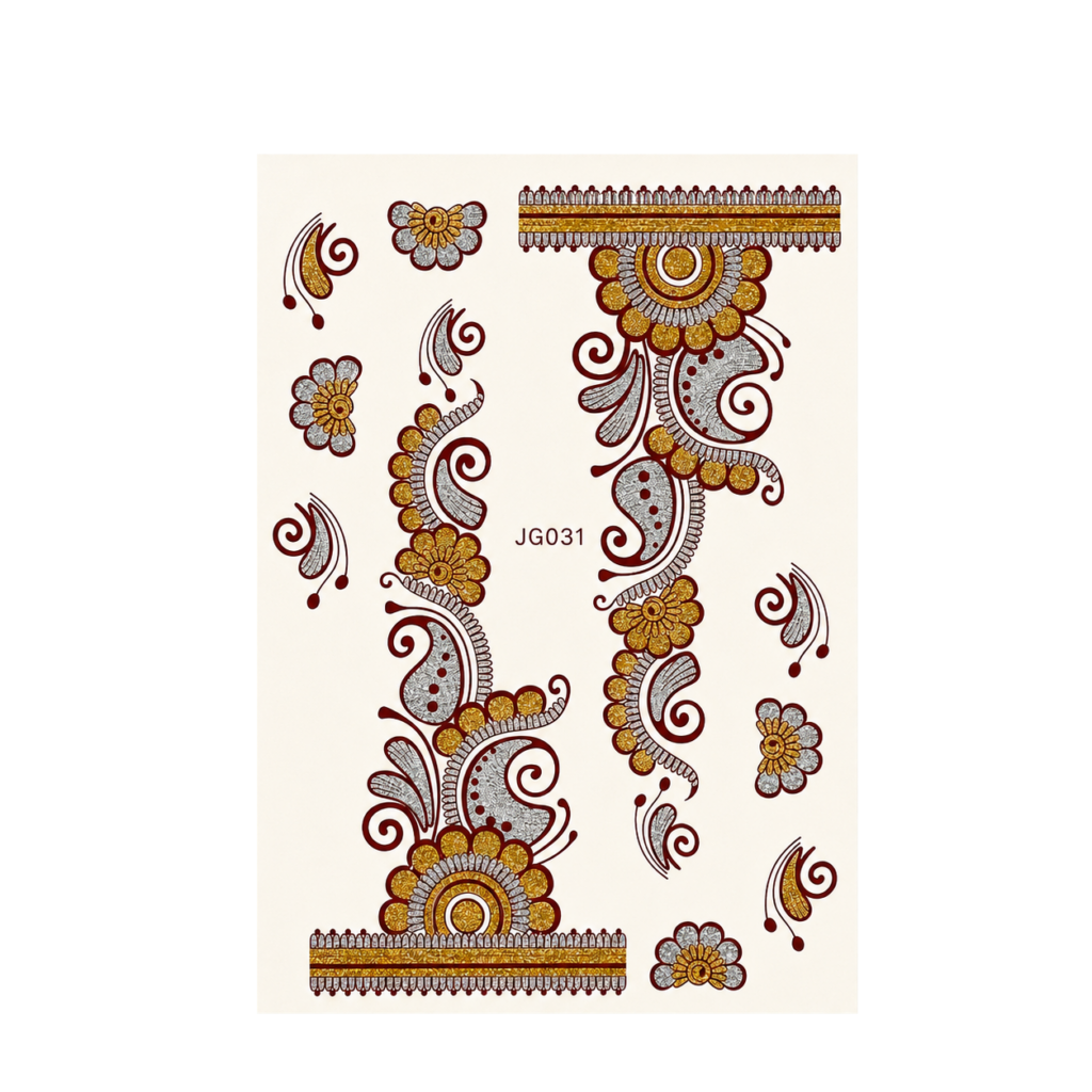 Beauty of Papers metallic bracelet-style temporary tattoo sheet shown as an example for statement and accent planning.